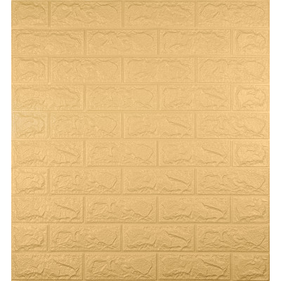 Самоклеюча декоративна 3D панель під бежеву цеглу 700x770x5мм