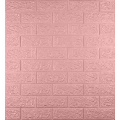 Самоклеюча декоративна 3D панель під рожеву цеглу 700x770x5мм