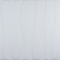 Самоклеюча 3D панель біла великі хвилі 700x700x7мм