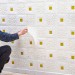 Самоклеюча настінно-стельова 3D панель фігури з золотом 700x700x5мм