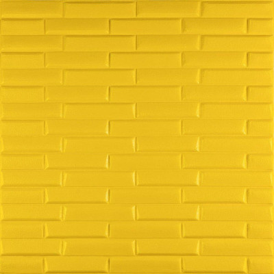 Самоклеюча декоративна 3D панель жовта кладка 700х770х7мм