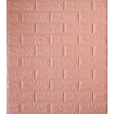 Самоклеюча декоративна панель рожева цегла 700x770x5мм