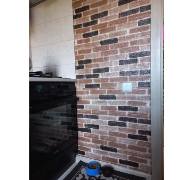 Самоклеюча 3D панель під графітову цеглу катеринослав 700х770х3мм