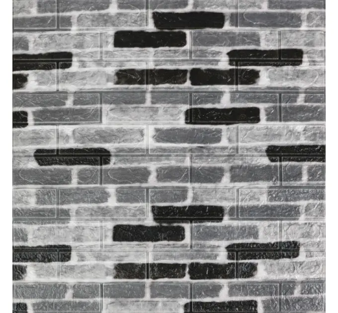 Самоклеюча 3D панель під сіру цеглу катеринослав 700х770х3мм 