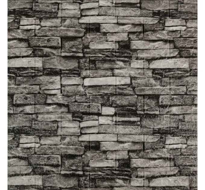 Самоклеюча 3D панель під камінь сірий піщаник 700х770х3мм 