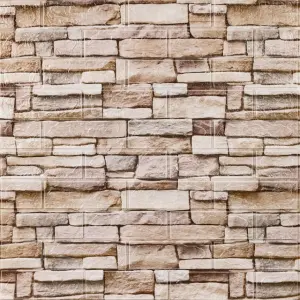 Самоклеюча 3D панель під бежеву цеглу катеринослав 700х770х3мм