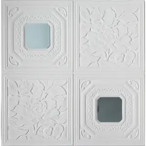 Самоклеюча 3D панель дзеркало 700x700x5 мм 