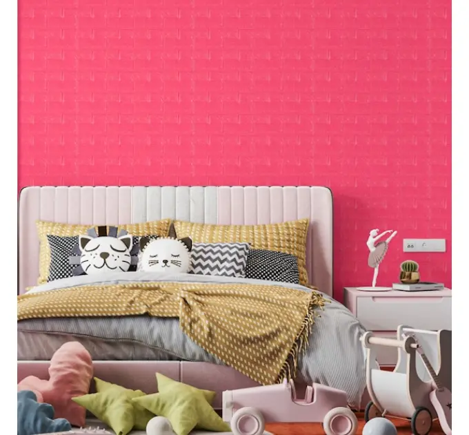Самоклеюча 3D панель під цеглу Rose red 700х770х5мм 