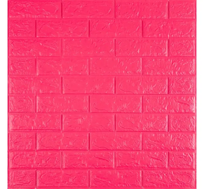 Самоклеюча 3D панель під цеглу Rose red 700х770х5мм 