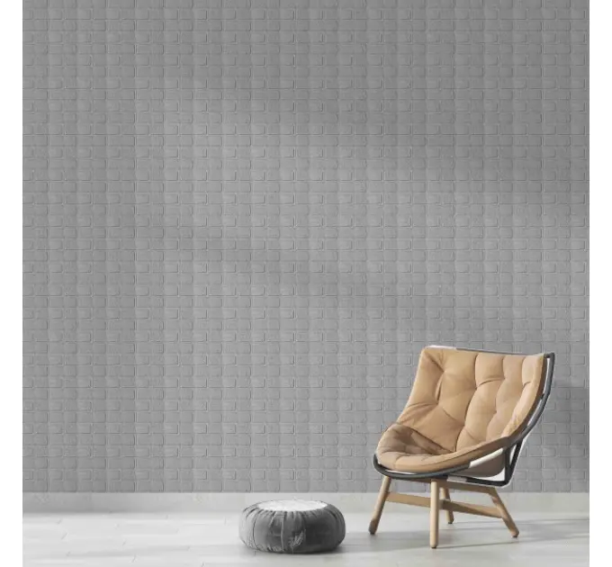 Самоклеюча декоративна 3D панель цегла деко сіра 700x700x5мм