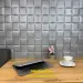 Самоклеюча декоративна 3D панель лоза графіт 700x700x5мм