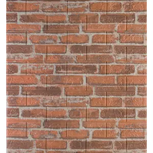 Самоклейка декоративна 3D панель під руду катеринославську цеглу 700x770x5мм  
