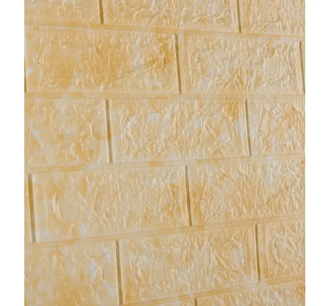 Самоклейка декоративна 3D панель під цеглу бежевий мармур 700x770x5мм