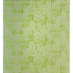 Самоклейка декоративна 3D панель під цеглу салатовий мармур 700x770x5мм 