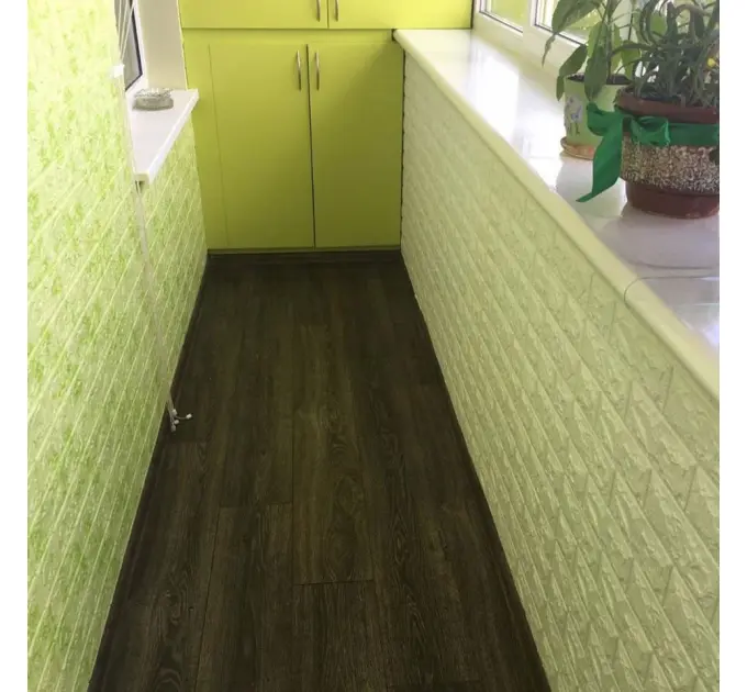 Самоклейка декоративна 3D панель під цеглу салатовий мармур 700x770x5мм 