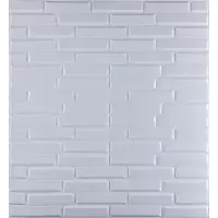 Самоклеюча декоративна 3D панель біла кладка 700x770x6мм