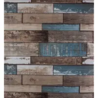 Самоклеюча декоративна 3D панель синє дерево 700x700x5мм