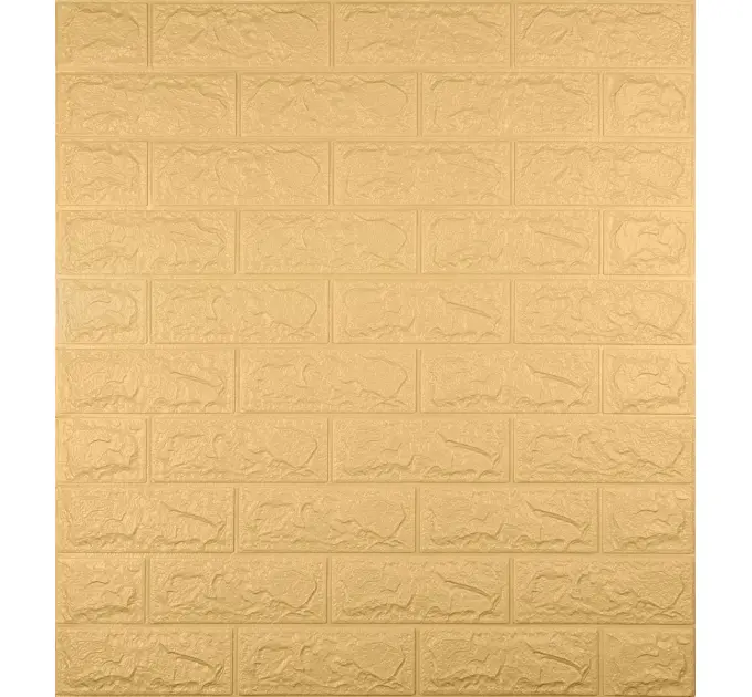 Самоклеюча декоративна 3D панель під бежеву цеглу 700x770x5мм