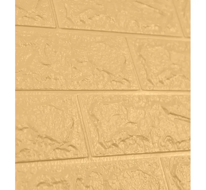 Самоклеюча декоративна 3D панель під бежеву цеглу 700x770x5мм