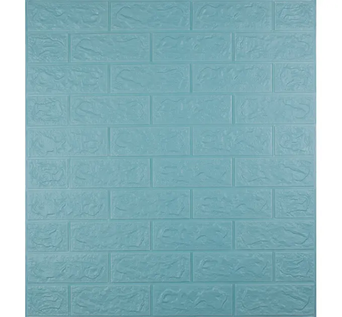 Самоклеюча декоративна 3D панель під бірюзову цеглу 700x770x5мм