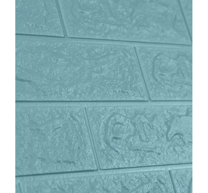 Самоклеюча декоративна 3D панель під бірюзову цеглу 700x770x5мм
