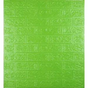 Самоклеюча декоративна 3D панель під зелену цеглу 700x770x5мм