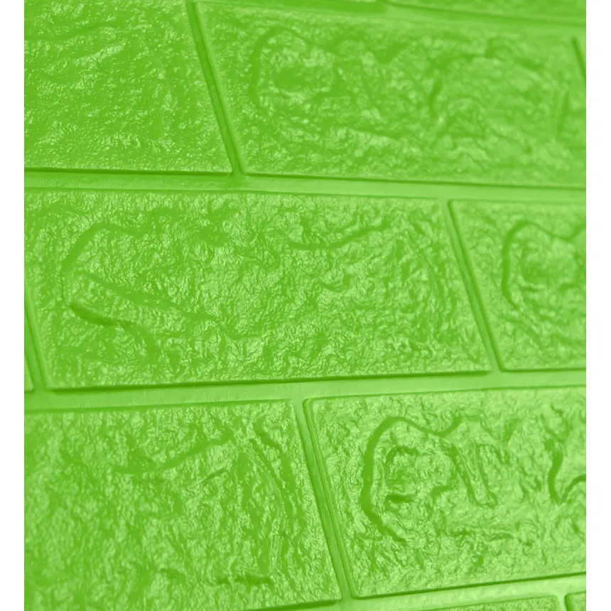 Самоклеюча декоративна 3D панель під зелену цеглу 700×770×5 мм (135)