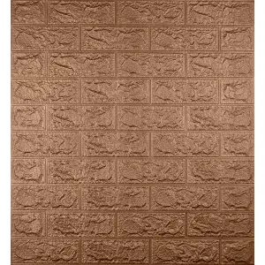 Самоклеюча декоративна 3D панель під коричневу цеглу 700x770x5мм 