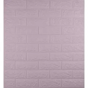 Самоклеюча декоративна 3D панель під світло-фіолетову цеглу 700x770x5мм