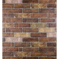 Самоклеюча 3D панель під коричневу катеринославську цеглу 700x770x5мм