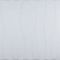 Самоклеюча 3D панель біла великі хвилі 700x700x6мм 