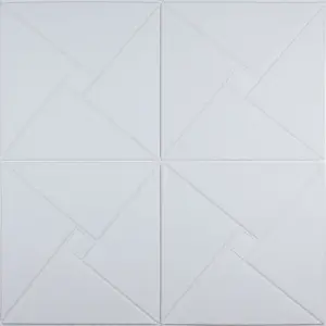 Самоклеюча 3D панель білий ромб 700x700x6,5 мм 