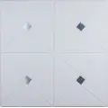 Самоклеюча 3D панель білий ромб з сріблом 700x700x6,5 мм 
