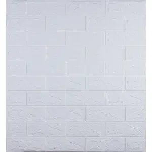 Самоклеюча 3D панель під білу матову цеглу 700x770x3 мм