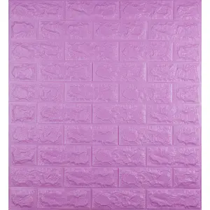 Самоклеюча декоративна 3D панель під цеглу фуксія 700x770x7мм