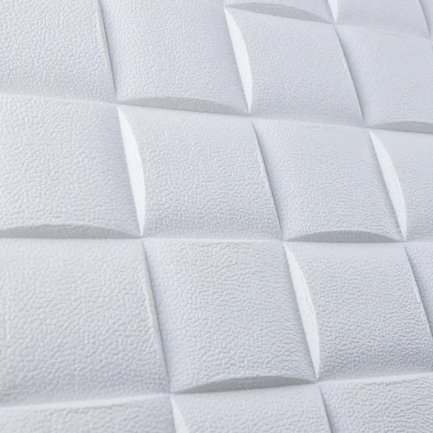 Самоклеюча 3D панель «Біле плетіння» 700×700×8 мм (18)