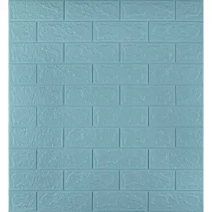Самоклеюча декоративна 3D панель під бірюзову цеглу 700x770x3мм