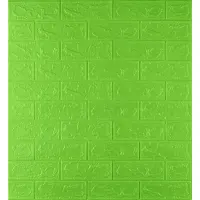 Самоклеюча декоративна 3D панель під зелену цеглу 700x770x3мм