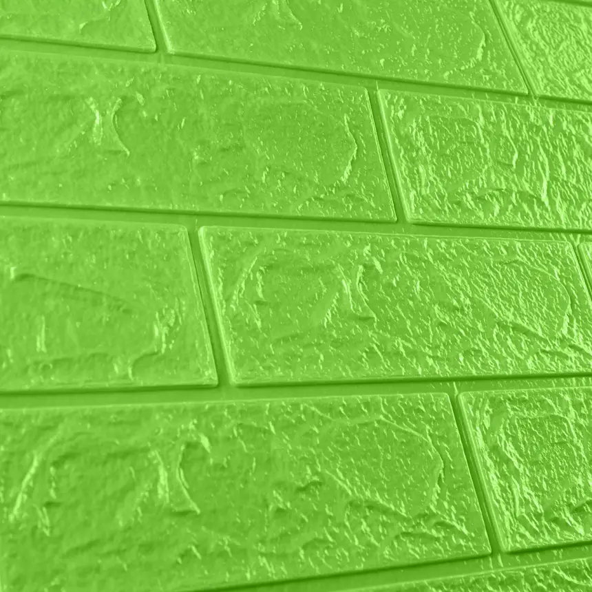 Самоклеюча декоративна 3D панель під зелену цеглу 700×770×3 мм (133)