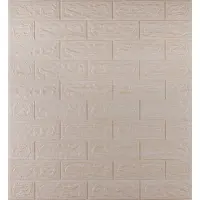 Самоклеюча декоративна 3D панель під світло-бежеву цеглу смужка 700x770x5мм