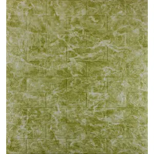 Самоклеюча декоративна 3D панель під темно-оливковий мармур 700x770x5мм
