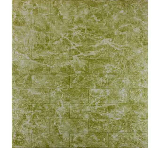 Самоклеюча декоративна 3D панель під темно-оливковий мармур 700x770x5мм