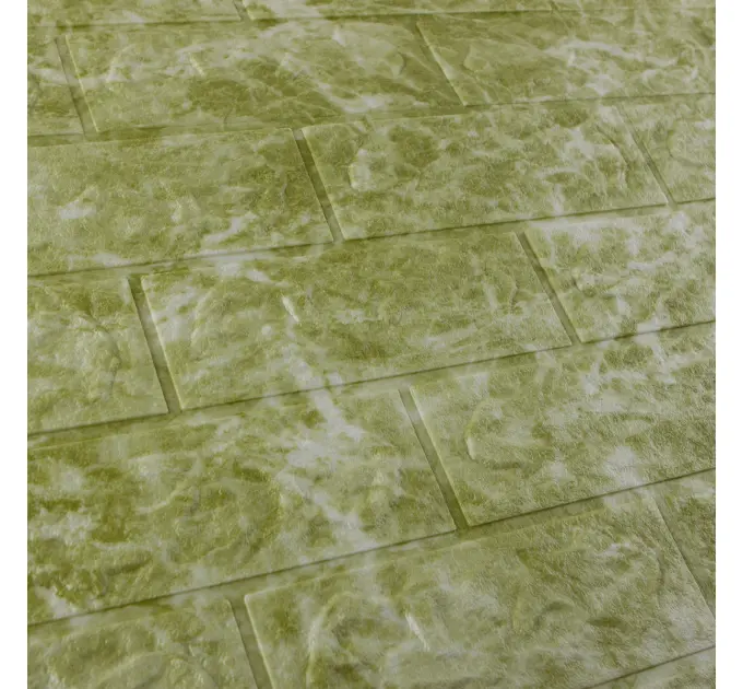 Самоклеюча декоративна 3D панель під темно-оливковий мармур 700x770x5мм