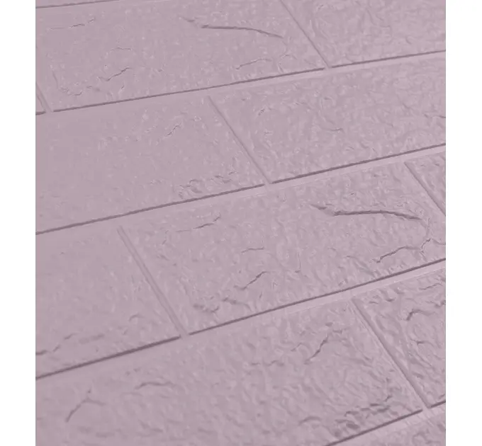 Самоклеюча 3D панель під світло-фіолетову цеглу 700x770x3мм