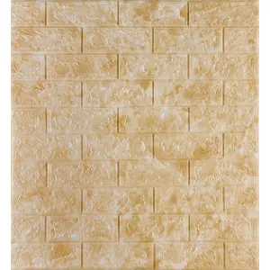 Самоклейка декоративна 3D панель під цеглу бежевий мармур 700x770x3мм
