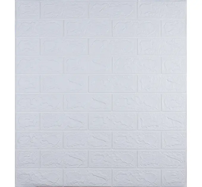 Самоклеюча декоративна 3D панель під білу матову цеглу 700x770x3 мм
