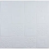 Самоклеюча 3D панель біла орнамент 700x700x3мм