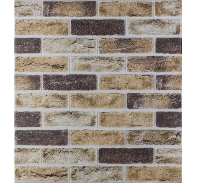 Самоклеюча декоративна 3D панель цегла пісочний клінкер 700x700x5мм (415) 