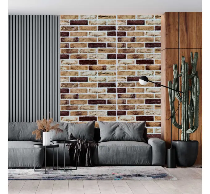 Самоклеюча декоративна 3D панель цегла пісочний клінкер 700x700x5мм (415) 