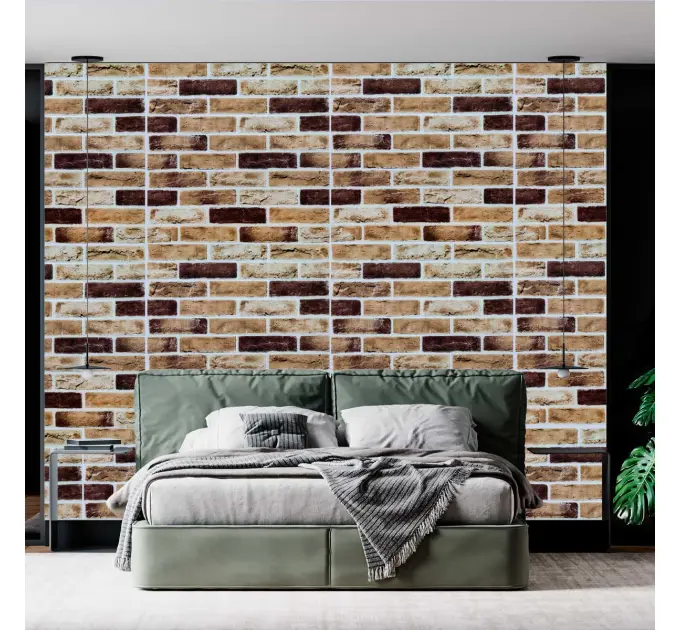 Самоклеюча декоративна 3D панель цегла пісочний клінкер 700x700x5мм (415) 